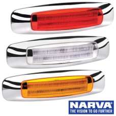 Narva Model 24 LED Guide Marker Lamps with Chrome Cover - 146 x 40mm